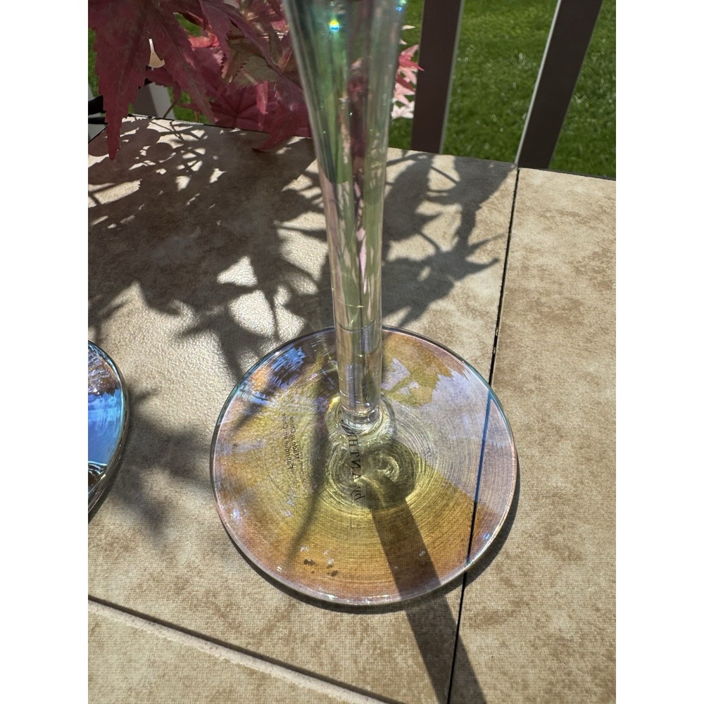 Set of 2 Zaza Lustered 24k Gold Accent Wine Glasses by Anthropologie NWT - Picture 7 of 12